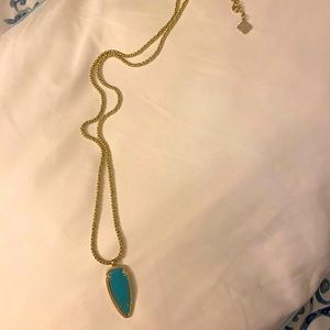 Kendra Scott turquoise and gold tassel necklace